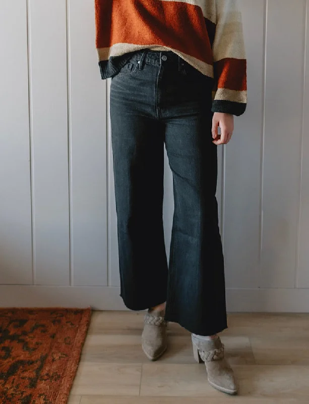 Versatile Comfort Wear The Noemi High Rise Wide Leg Crop Denim - Trip
