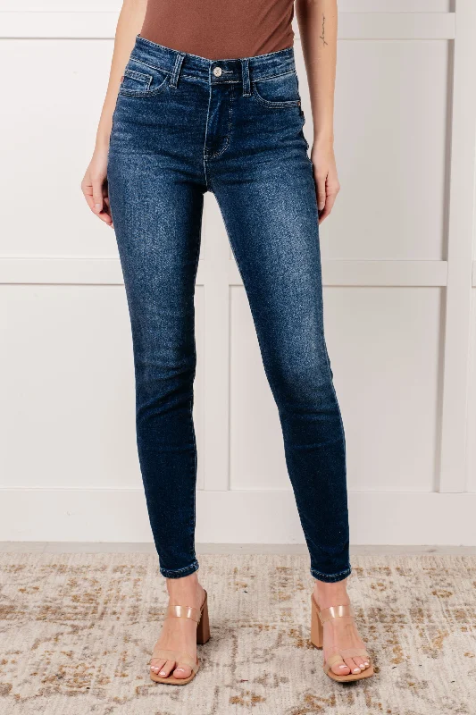 Stylish Casuals Judy Blue Mid Rise Thermal Vintage Skinny Jean