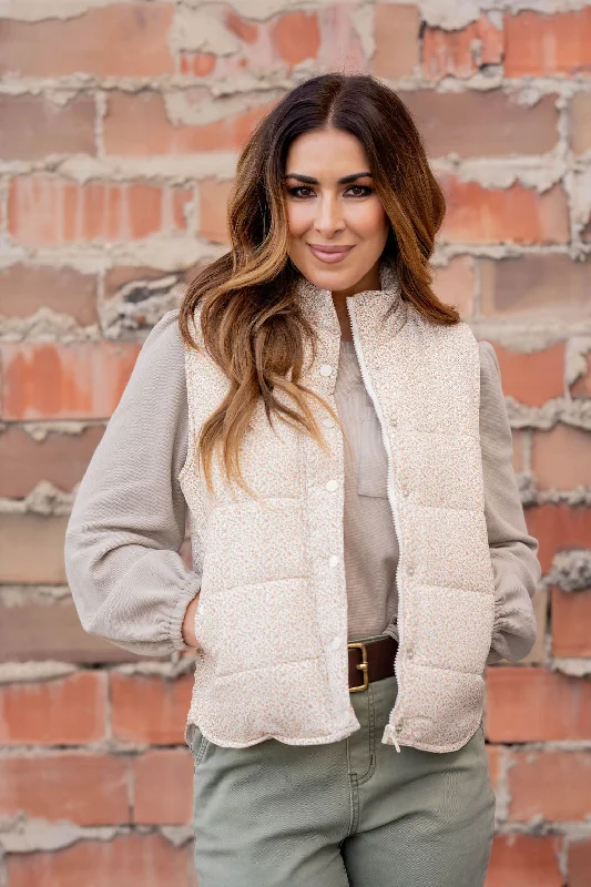 Cozy Lifestyle Rose Buds Puffer Vest