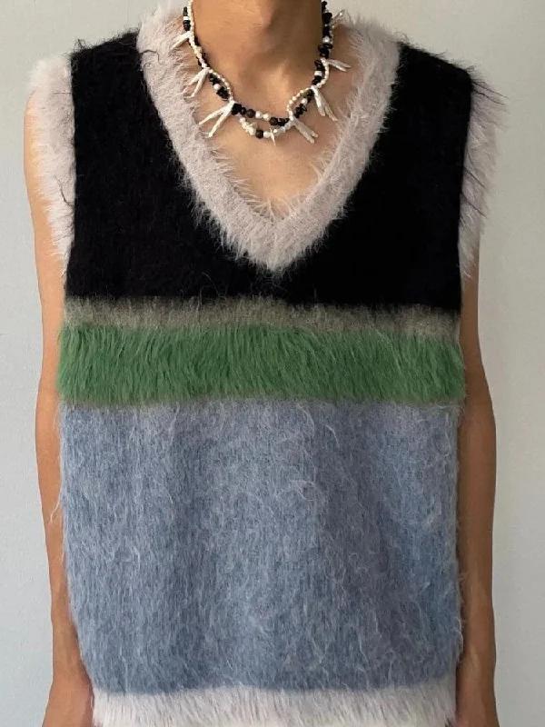 Relaxed Jackets Fuzzy Sweater Vest