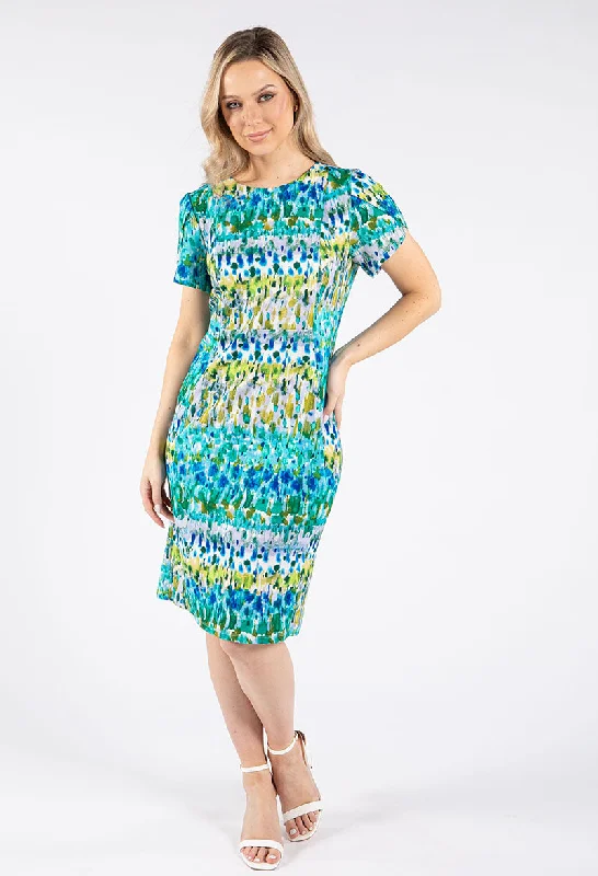 Versatile Comfort Wear Watercolour Midi Dress