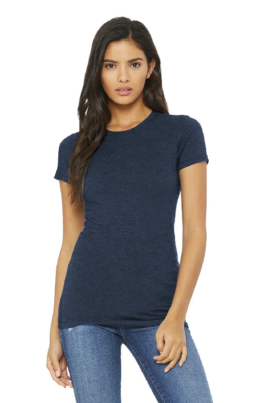 Cozy Fashion Trends Bella + Canvas Womens The Favorite Short Sleeve Crewneck T-Shirt - Heather Navy Blue