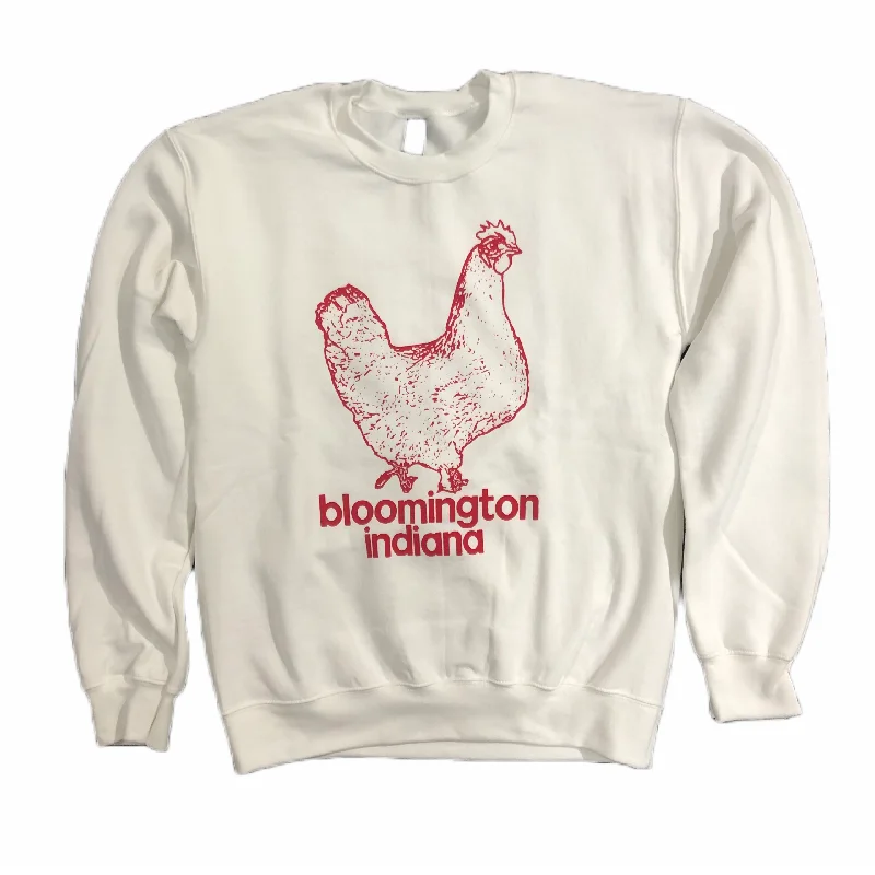 Easygoing Outfits Bloomington Indiana Chicken Sweatshirt - White
