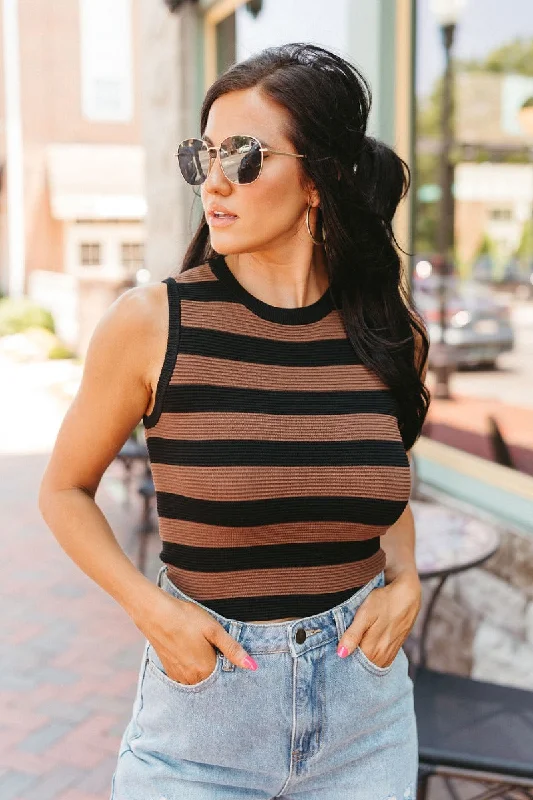 Relaxed Tops Ying Yang Striped Tank