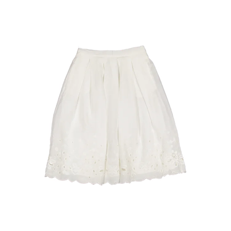 Soft Feel SFGO024-SKIRT W EMBROIDERY SAN GALLO-Natural