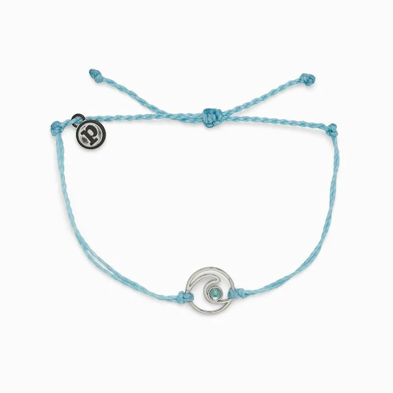 Simple Comfort Shimmering Wave Silver Bracelet