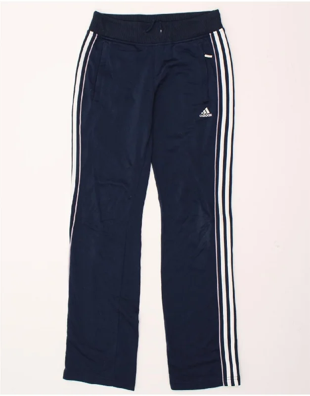 Urban Chic ADIDAS Womens Tracksuit Trousers UK 10 Small Navy Blue Polyester