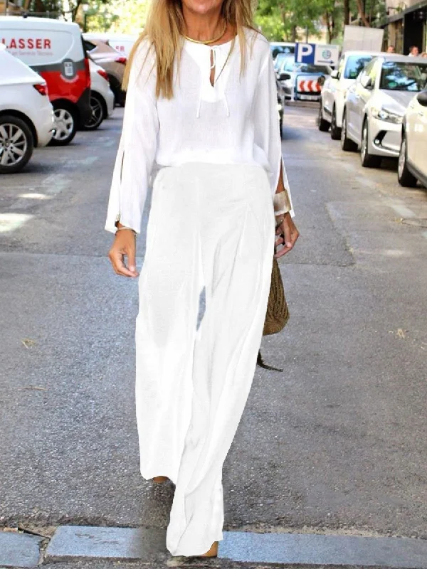 Comfortable Lounge Wear Fashionable Elegant Casual Long-Sleeved Blouse Suit
