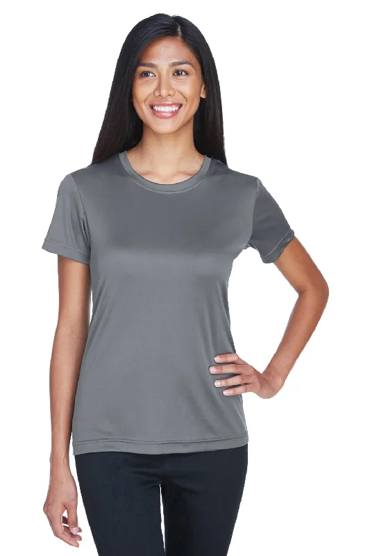 Relaxed Fashion UltraClub Womens Cool & Dry Performance Moisture Wicking Short Sleeve Crewneck T-Shirt - Charcoal Grey