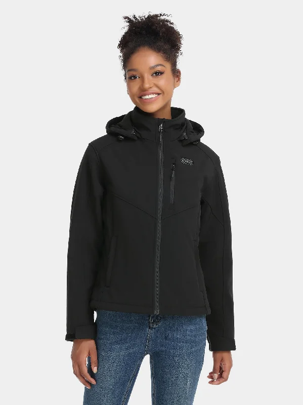 Soft Casuals Women's Heated Dual Control Jacket with 5 Heating Zones (Chest Heating)