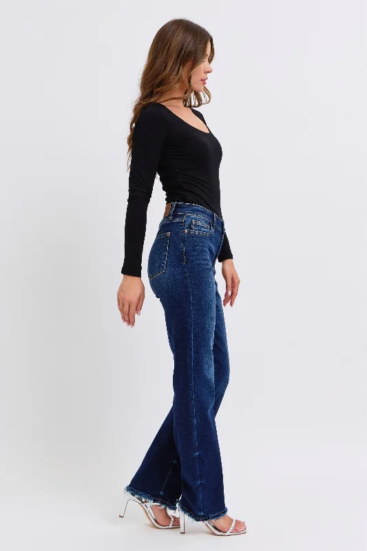 Everyday Chic Judy Blue Full Size Raw Hem Straight Leg Jeans