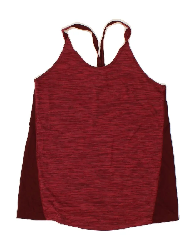 Soft Wearables CHAMPION Womens Crop Vest Top UK 6 XS Burgundy Colourblock Polyester