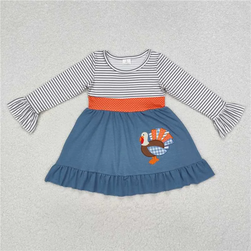 Easy Chic Wear GLD0731  Baby Girls Thanksgiving Turkey Knee Length Dresses
