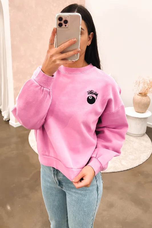 Soft Relaxation Wear 8 Ball Cropped Crew Candy Pink