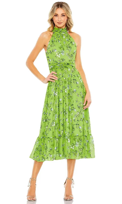 Soft Trends Ieena Duggal 55854 - Halter Floral A-line Prom Dress