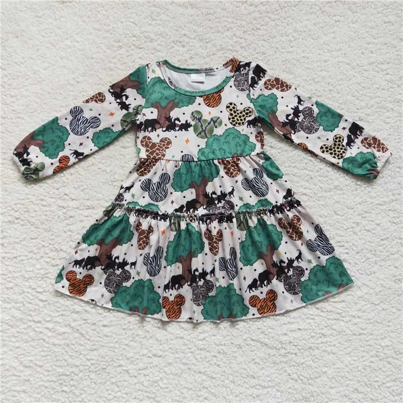Cozy Fitting GLD0260  Baby Girls Animal Tree Knee Length Dresses