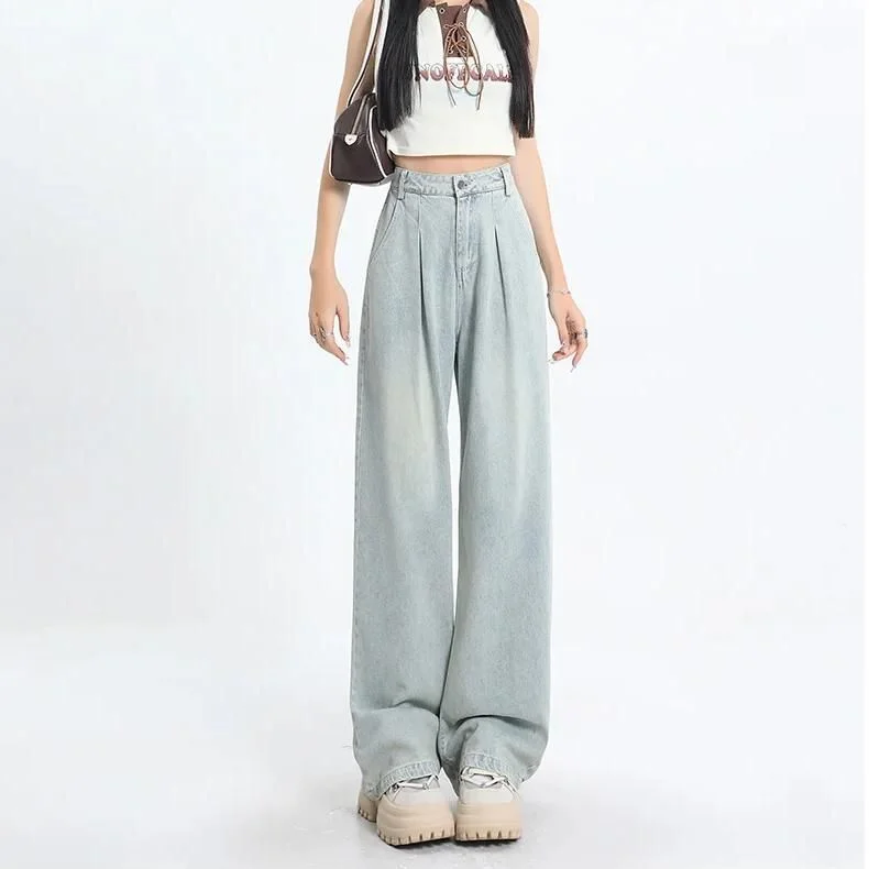 Elegant Fit High Waist Vintage Straight Women's Jeans