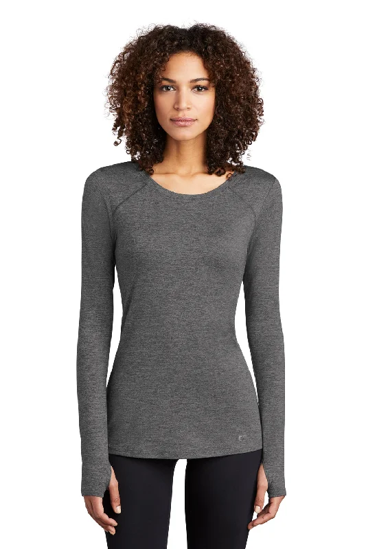 Cozy Fashions Ogio Womens Endurance Force Moisture Wicking Long Sleeve Crewneck T-Shirt - Heather Gear Grey