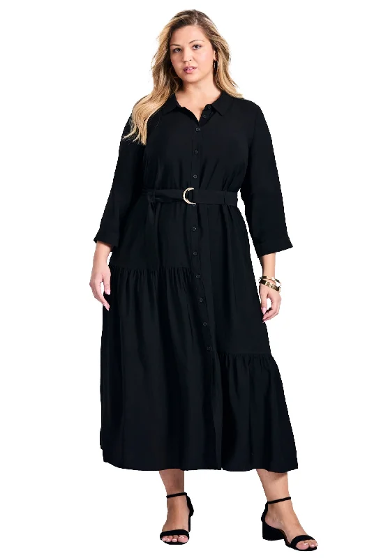 Comfortable Lifestyle Flora Belted Shirtdress
