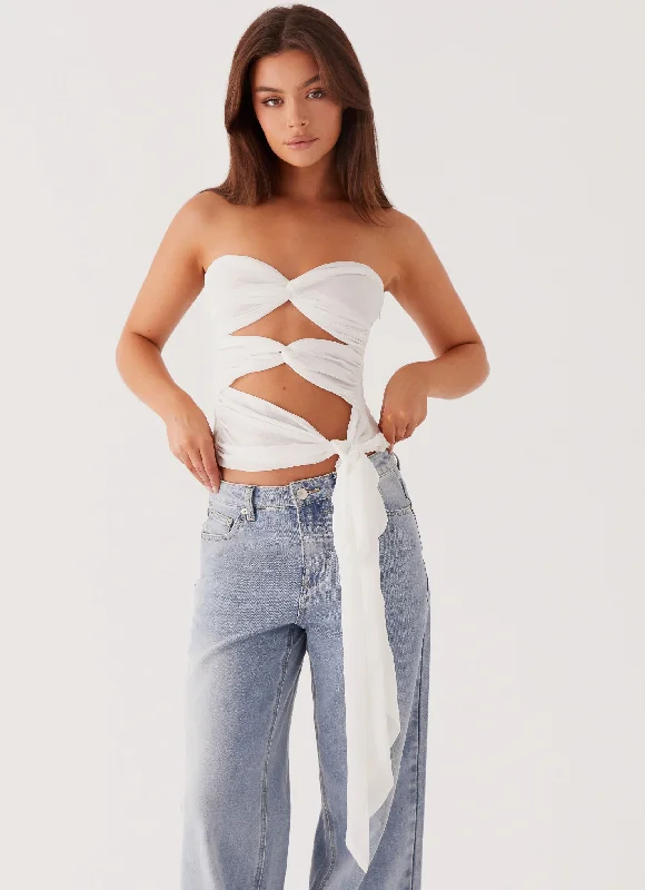 All-Day Style Sunlight Cascade Top - White