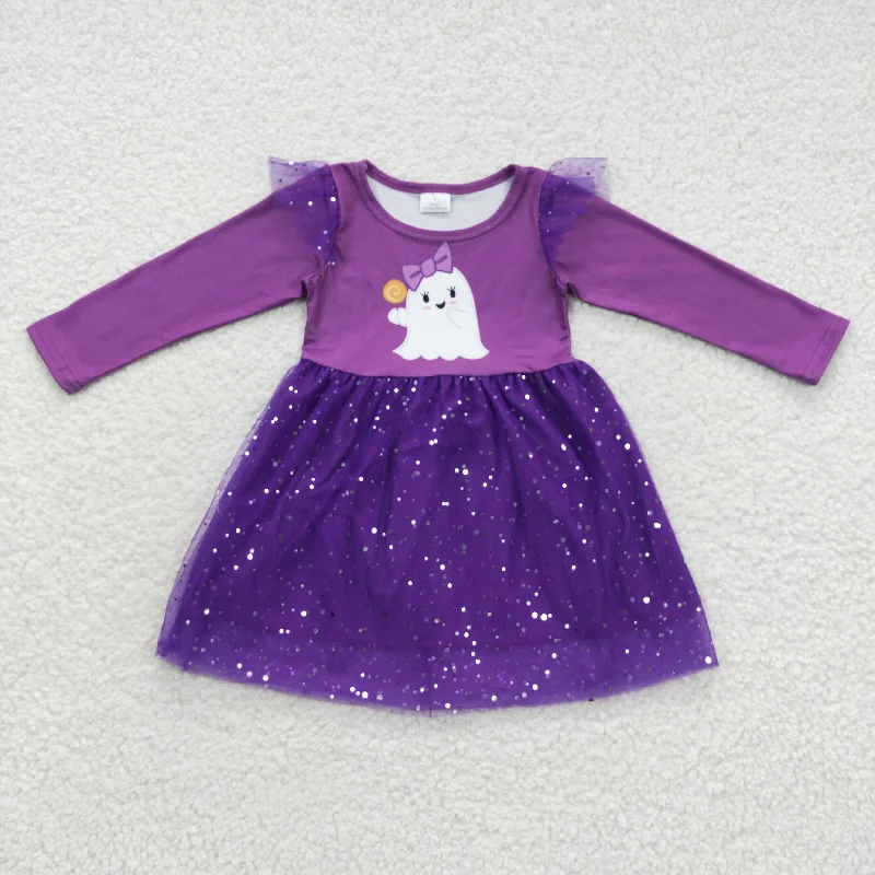 Comfortable Jeans GLD0314  Baby Girls Purple Ghost Sparkle Tutu Dresses