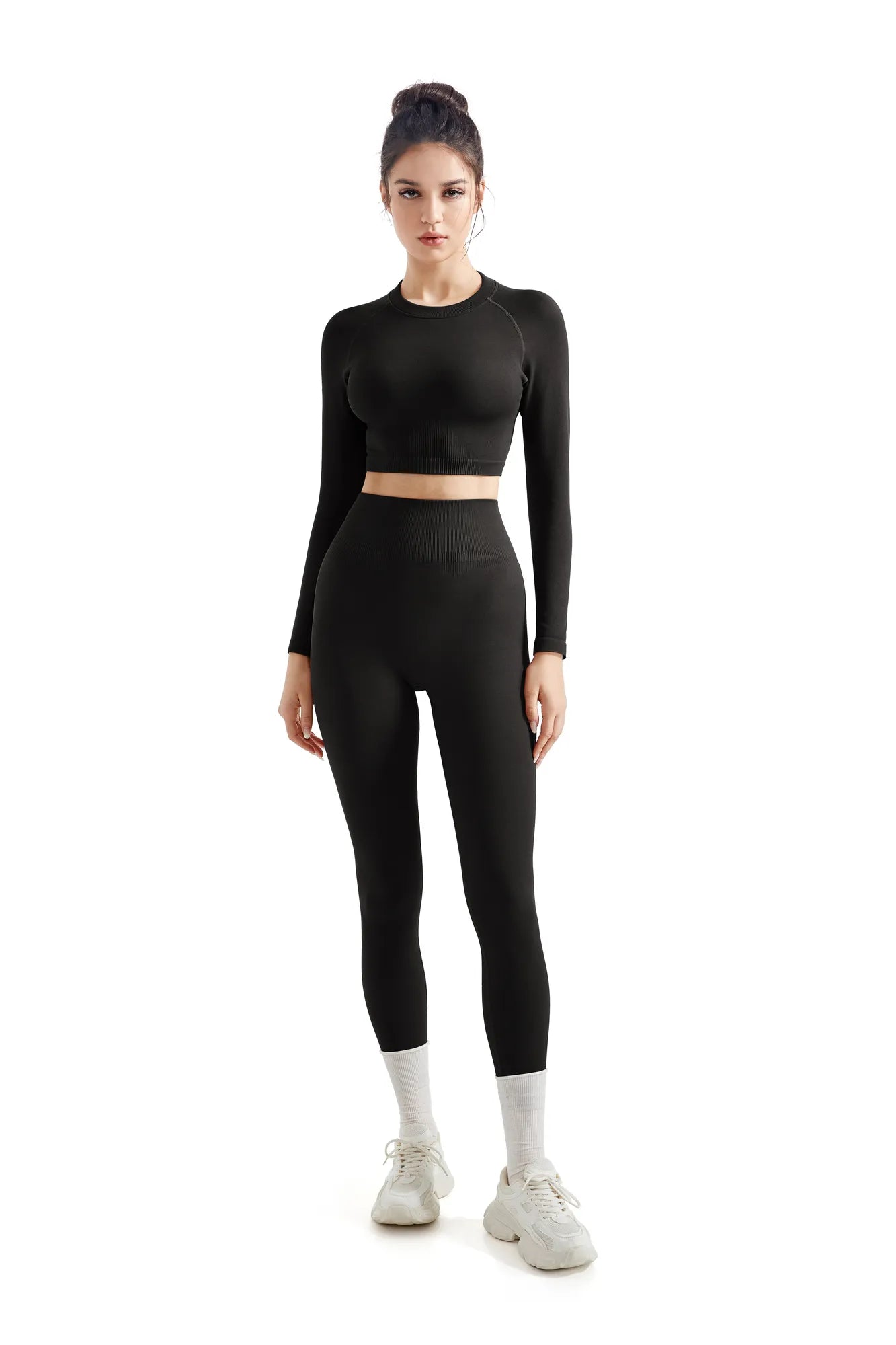 Soft Comfort Wear Seamless Crop Top Workout Set