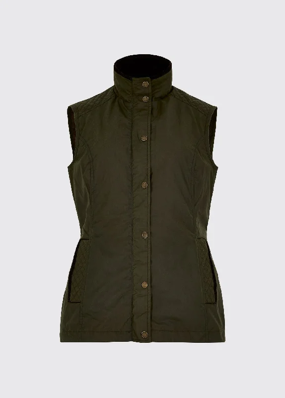 Soft Tops Pakenham Ladies' Waxed Cotton Vest - Pine - EU Size 38