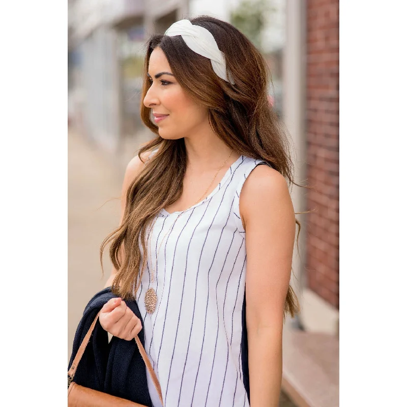 Soft Fabric Looks Thin Striped Front Tank