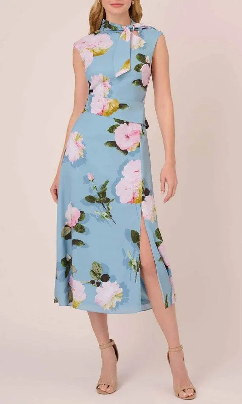 Cozy Fashion Adrianna Papell AP1D104960 - Tie Neck Sleeveless Dress