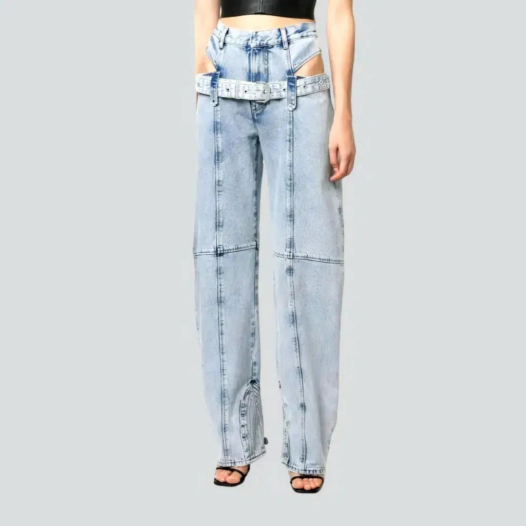 Warm Layers High-waist women's cutout jeans