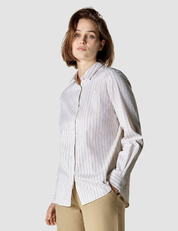 Soft Layers Business Shirt Regular Caramel Stripes