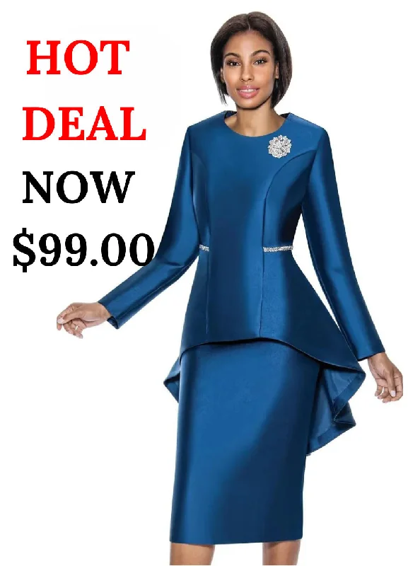 Modern Chic Terramina Church Suit 7065C-Navy