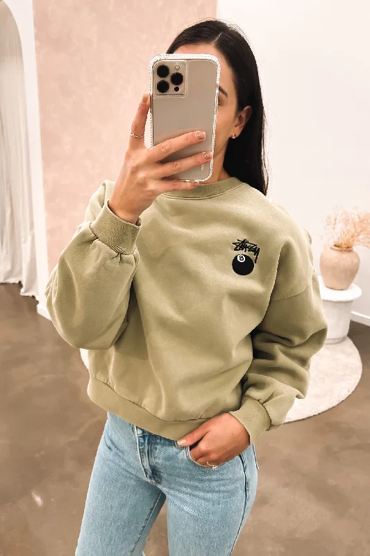 Everyday Chic 8 Ball Cropped Crew Moss