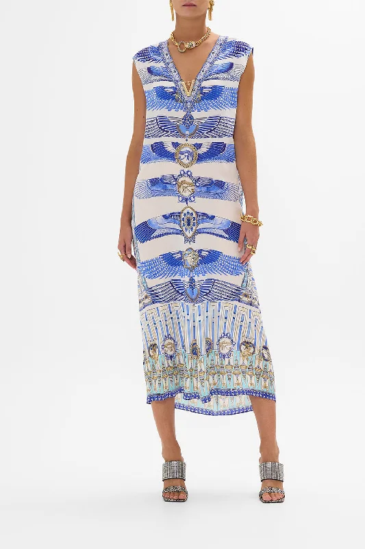 Simple Chic SLEEVELESS DRAPE BACK DRESS DANCING WITH DAYLIGHT
