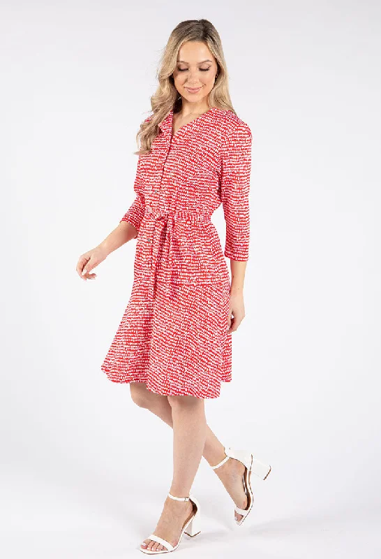 Layered Style Polka Dotted Shirt Dress