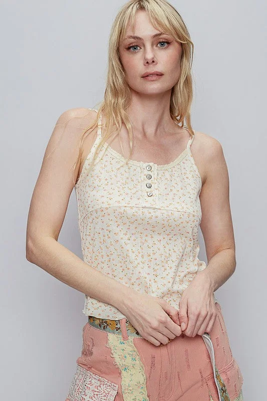 Casual Fit Wear POL Floral Scoop Neck Adjustable Strap Cami