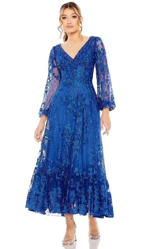 Breathable Style Mac Duggal 20512 - Bishop Sleeve Embroidered Dress
