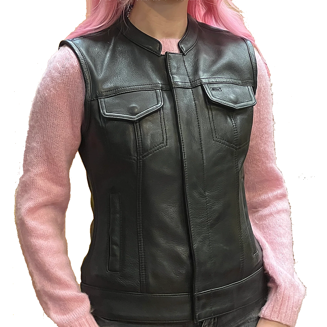 Soft Textures Ladies Dot Leather Club Vest