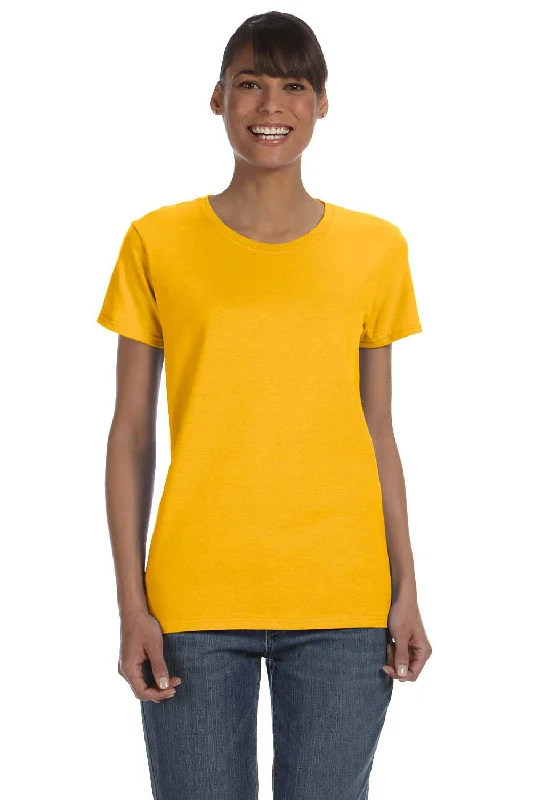 Chic Comfort Wear Gildan Womens Short Sleeve Crewneck T-Shirt - Gold