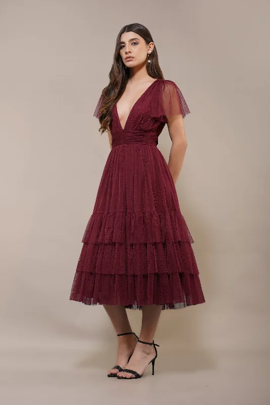 Soft Casuals Madison Burgundy Bridesmaid Dress