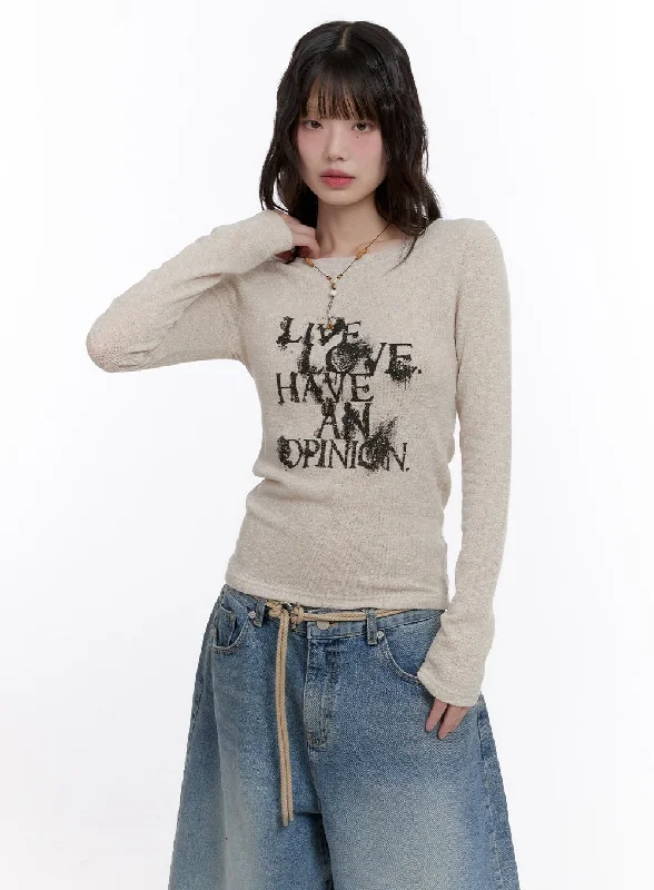 Cozy Chic Wear Slim-Fit Graphic Long Sleeve CF512