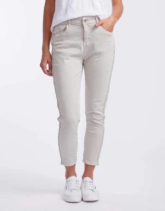 Soft Comfort Wear Chain Jeans - Beige