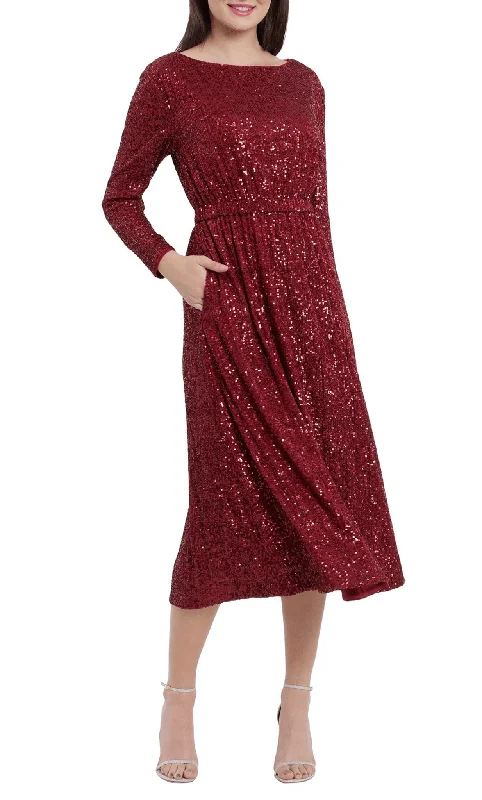 Layered Style Maggy London G5059M - Bateau Elastic Waist Party Dress