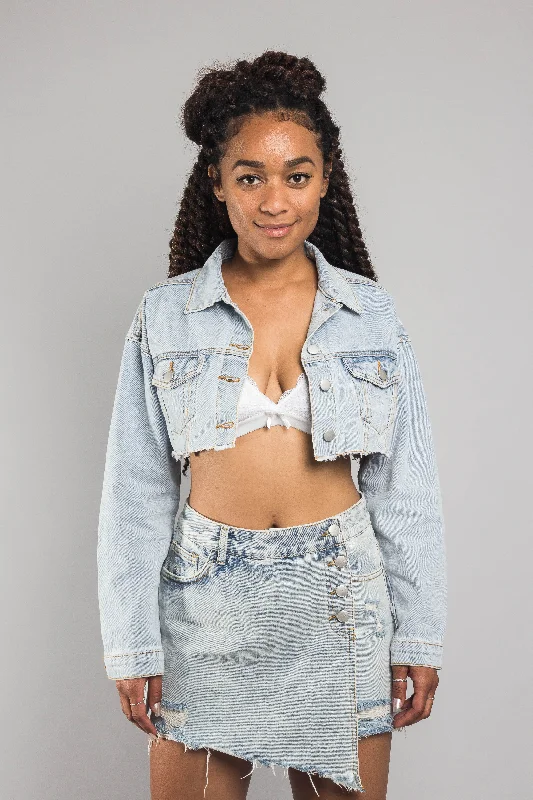 Fashion Comfort Cropped Backless Denim Jacket