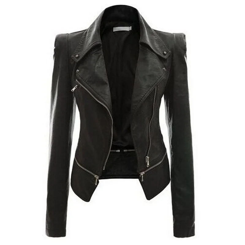 All-Day Outfits Women PU Jackets Gothic