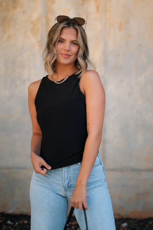 Comfortable Fashion Looks Brielle Black Sleeveless Tank