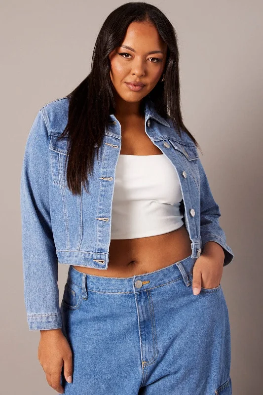 Simple Chic Denim Twill Effect Denim Jacket