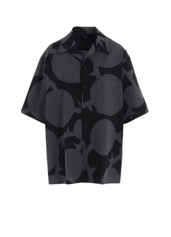 Effortless Outfits SPIKY POKA DOTS OPEN COLLAR SHIRT
