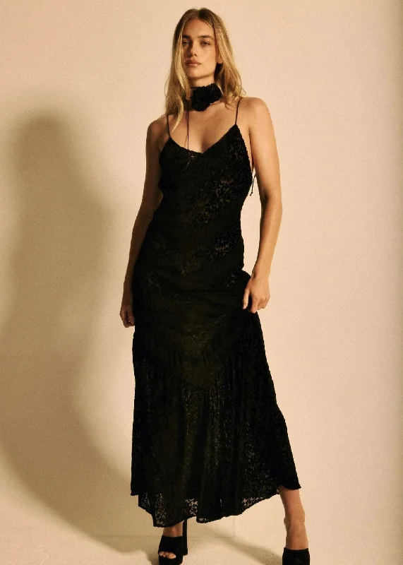 Simple Looks Velvet Maxi Slip Dress Highland