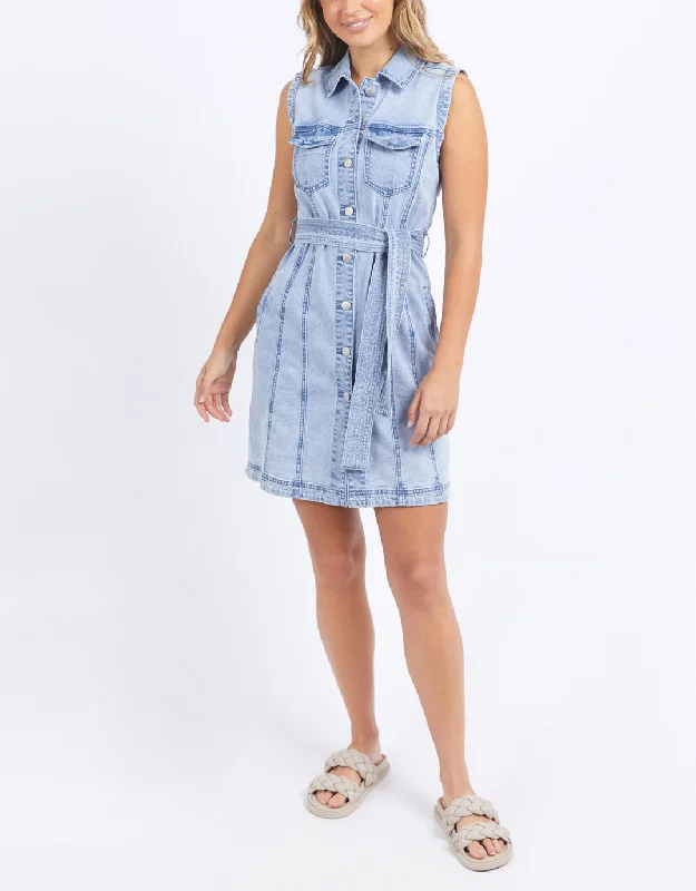 Trendy Comfort Wear Talbert Sleeveless Dress - Light Blue